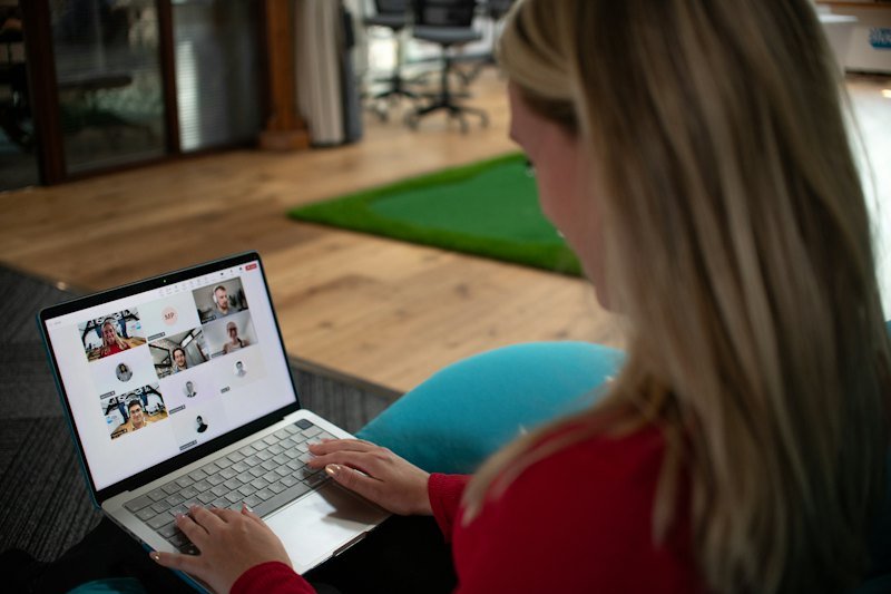 Video counseling session on a laptop